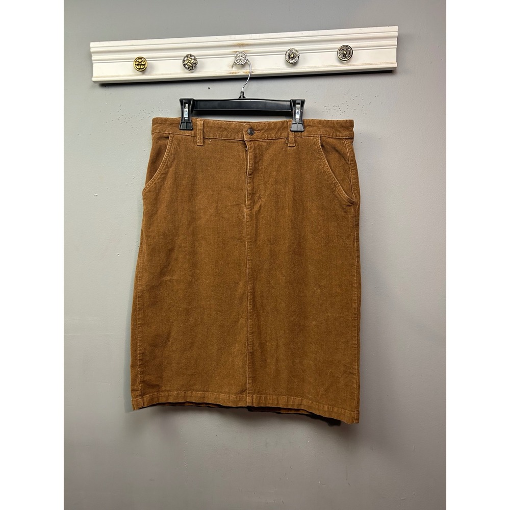Time and Tru Skirt Women 20 Brown Straight Corduroy Stretch Neutral Festival